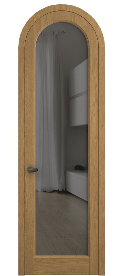 Межкомнатная дверь Палаццо 6814 Дуб солнечный матовый Прозрачное серое стекло, триплекс Цена 1559998 ₸ | Volhovec