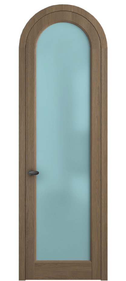 Межкомнатная дверь Palazzo 6814 Дуб джутовый матовый Сатинированное голубое стекло, триплекс, 6мм Цена 1211400 ₸ | Volhovec