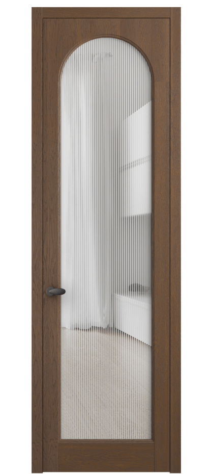 Межкомнатная дверь Палаццо 6804 Дуб каштановый матовый Рифлёное стекло "Дюна", триплекс Цена 1198479 ₸ | Volhovec
