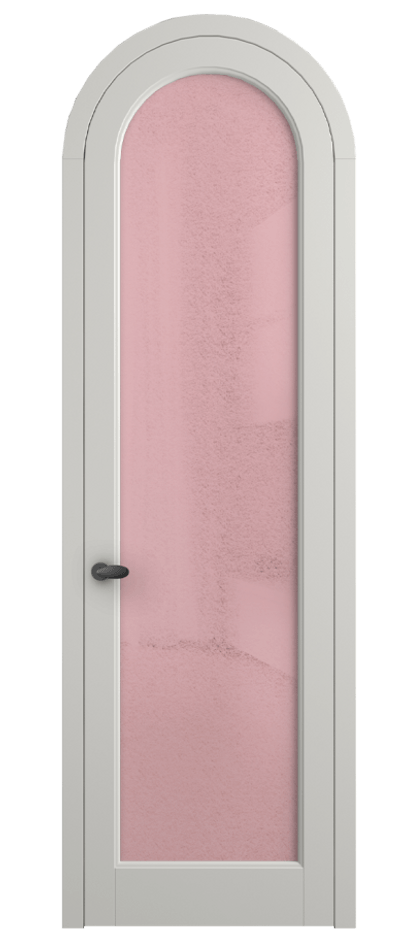 Межкомнатная дверь Палаццо 6814 Матовый серый Фактурное розовое стекло "Лёд", триплекс Цена 991562 ₸ | Volhovec