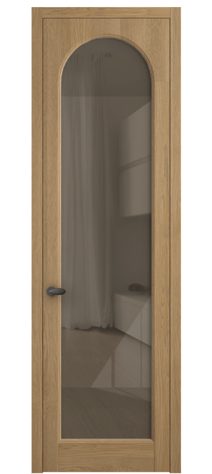 Межкомнатная дверь Палаццо 6804 Дуб пшеничный матовый Рефлективное бронзовое стекло "Стопсол", калёное Цена 1181091 ₸ | Volhovec