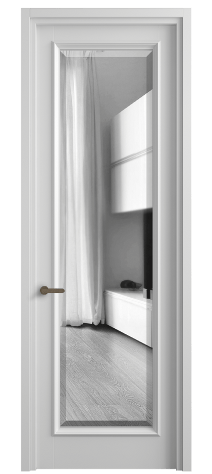 Дверь межкомнатная Шарм 6702 Матовый белоснежный Двустороннее зеркало с фацетом, триплекс Узкий классический наличник МБЛ Цена 762796 ₸ Наличники уже входят в базовый комплект. Фабрика дверей Волховец 8 (800) 551 43 19 Межкомнатная дверь Шарм 6702 Матовый белоснежный Двустороннее зеркало с фацетом, триплекс Цена 762796 ₸ | Volhovec