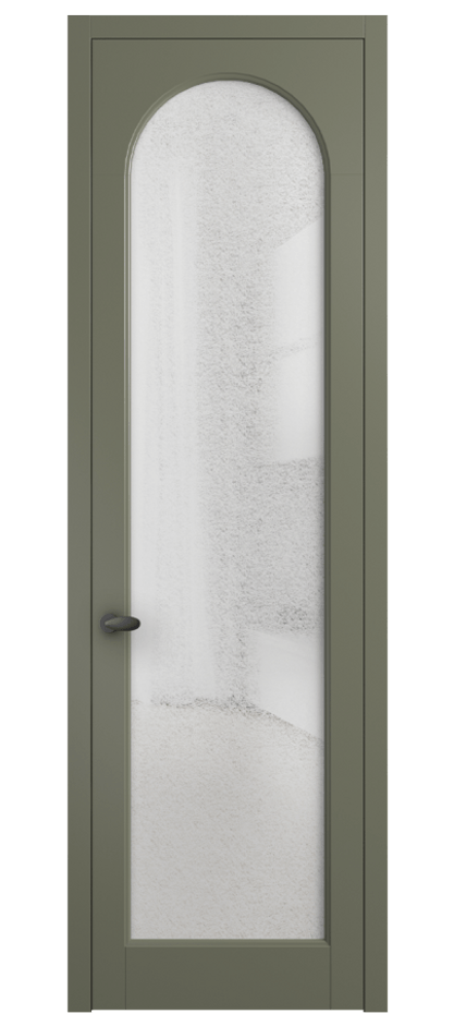 Межкомнатная дверь Палаццо 6804 Матовый оливковый тёмный Фактурное стекло "Лёд", триплекс Цена 778899 ₸ | Volhovec