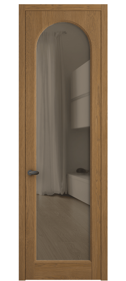 Межкомнатная дверь Палаццо 6804 Дуб пряный матовый Прозрачное бронзовое стекло, триплекс Цена 1153119 ₸ | Volhovec