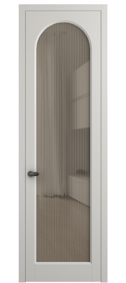 Межкомнатная дверь Палаццо 6804 Матовый серый Рифлёное бронзовое стекло "Мору", триплекс Цена 794019 ₸ | Volhovec