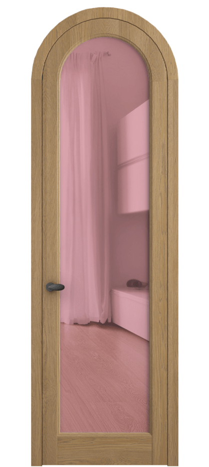 Межкомнатная дверь Palazzo 6814 Дуб пшеничный матовый Прозрачное розовое стекло, триплекс, 6мм Цена 1211400 ₸ | Volhovec