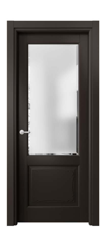 Межкомнатная дверь Тоскана Элегантэ 6322 Матовый антрацит Сатинированное стекло с фацетом Цена 734068 ₸ | Volhovec