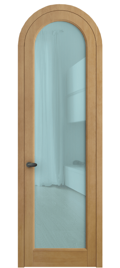 Межкомнатная дверь Палаццо 6814 Бук натуральный матовый Рифлёное голубое стекло "Дюна", триплекс Цена 1343707 ₸ | Volhovec