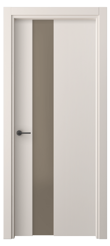 Межкомнатная дверь Freedom 4224 ПЭТ тёплый-белый Сатинированное бронзовое стекло, триплекс Цена 192200 ₸ | Volhovec