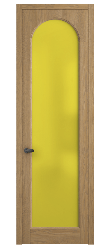 Межкомнатная дверь Palazzo 6804 Дуб пшеничный матовый Сатинированное жёлтое стекло, триплекс, 6мм Цена 871200 ₸ | Volhovec