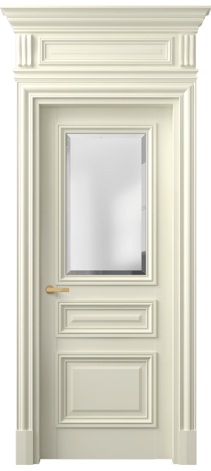 Межкомнатная дверь Antique 7304 Бук молочно-белый Сатинированное стекло с фацетом, 6 мм Цена 774900 ₸ | Volhovec