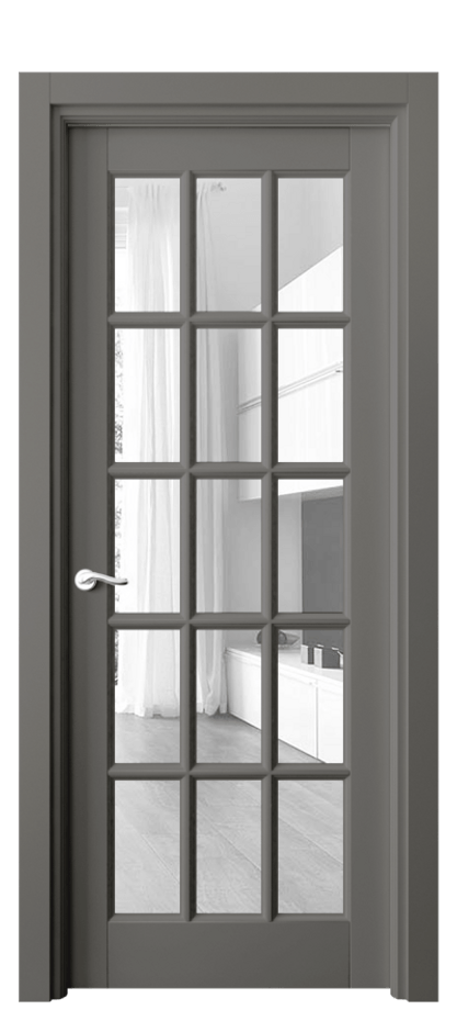 Дверь межкомнатная Лигнум 0708 Матовый классический серый Прозрачное стекло Гладкий наличник МКЛС Цена 871660 ₸ Наличники уже входят в базовый комплект. Фабрика дверей Волховец 8 (800) 551 43 19 Межкомнатная дверь Лигнум 0708 Матовый классический серый Прозрачное стекло Цена 871660 ₸ | Volhovec