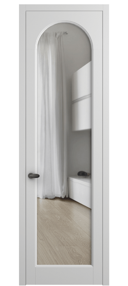 Межкомнатная дверь Palazzo 6804 Матовый белоснежный Прозрачное стекло Цена 605500 ₸ | Volhovec