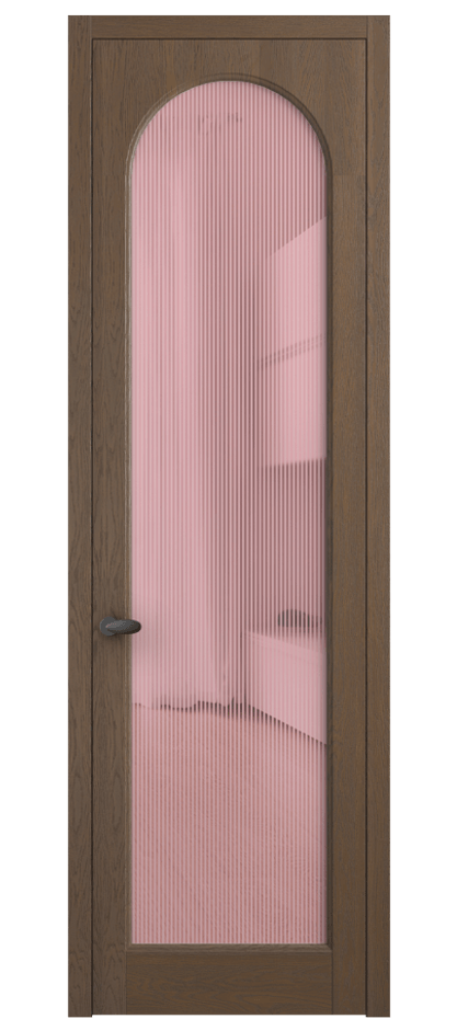 Межкомнатная дверь Палаццо 6804 Дуб туманный матовый Рифлёное розовое стекло "Дюна", триплекс Цена 1165971 ₸ | Volhovec
