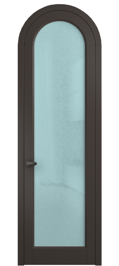 Межкомнатная дверь Палаццо 6814 Матовый антрацит Фактурное голубое стекло "Лёд", триплекс Цена 991562 ₸ | Volhovec