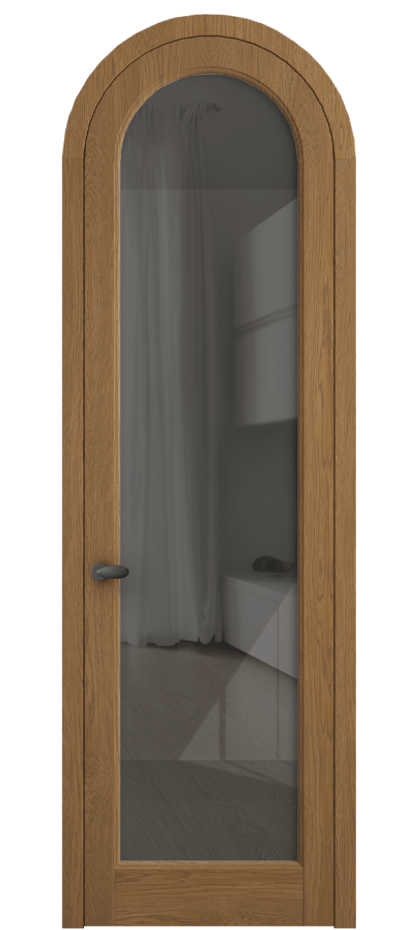 Межкомнатная дверь Палаццо 6814 Дуб пряный матовый Рефлективное серое стекло "Стопсол", калёное Цена 1620478 ₸ | Volhovec