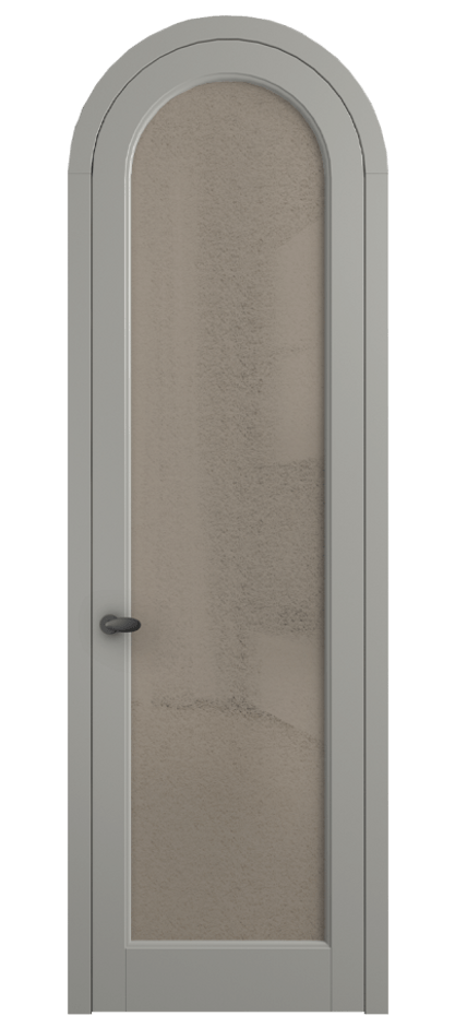 Межкомнатная дверь Палаццо 6814 Матовый нейтральный серый Фактурное бронзовое стекло "Лёд", триплекс Цена 991562 ₸ | Volhovec