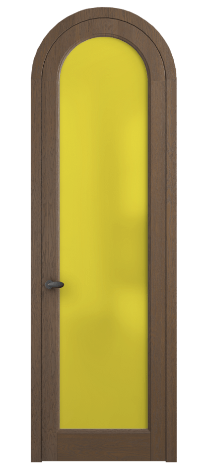 Межкомнатная дверь Palazzo 6814 Дуб туманный матовый Сатинированное жёлтое стекло, триплекс, 6мм Цена 1211400 ₸ | Volhovec