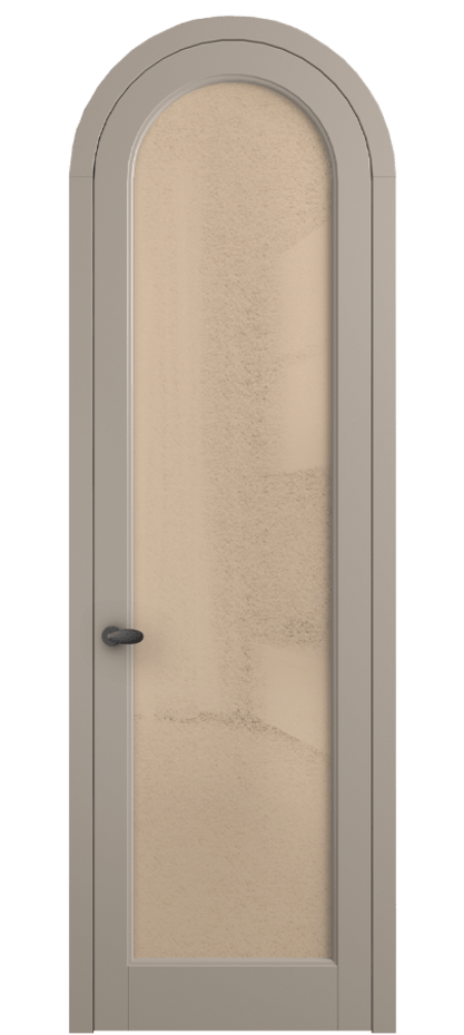 Межкомнатная дверь Палаццо 6814 Матовый бисквитный Фактурное оранжевое стекло "Лёд", триплекс Цена 991562 ₸ | Volhovec