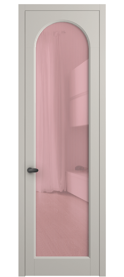 Межкомнатная дверь Палаццо 6804 Матовый облачно-серый Рифлёное розовое стекло "Дюна", триплекс Цена 778899 ₸ | Volhovec