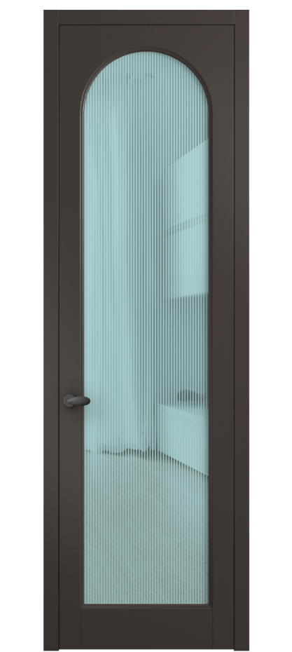 Межкомнатная дверь Palazzo 6804 Матовый антрацит Рифлёное голубое стекло "Дюна", триплекс Цена 642900 ₸ | Volhovec