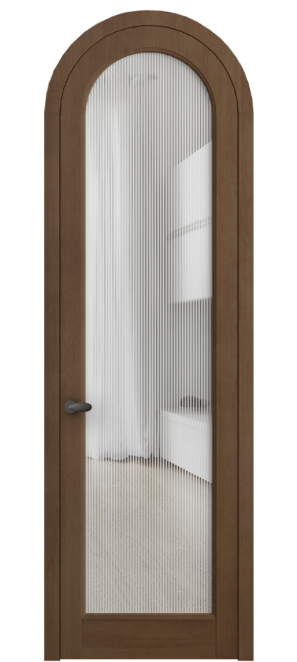 Межкомнатная дверь Палаццо 6814 Бук тёмный матовый Рифлёное стекло "Дюна", триплекс Цена 1370923 ₸ | Volhovec