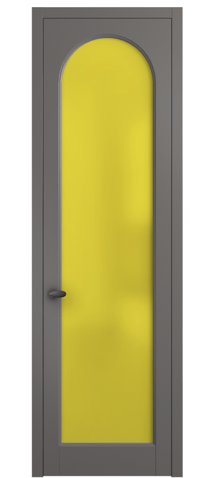 Межкомнатная дверь Palazzo 6804 Матовый классический серый Сатинированное жёлтое стекло, триплекс Цена 605500 ₸ | Volhovec