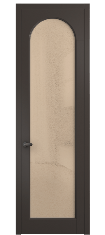 Межкомнатная дверь Palazzo 6804 Матовый антрацит Фактурное оранжевое стекло "Лёд", триплекс Цена 642900 ₸ | Volhovec