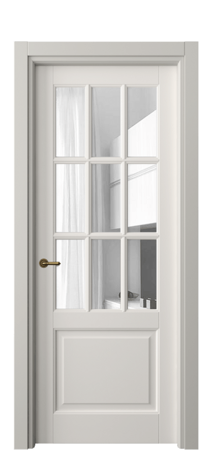 Межкомнатная дверь Toscana Grigliato 6312 Бук пудровый белый Прозрачное стекло Цена 712600 ₸ | Volhovec