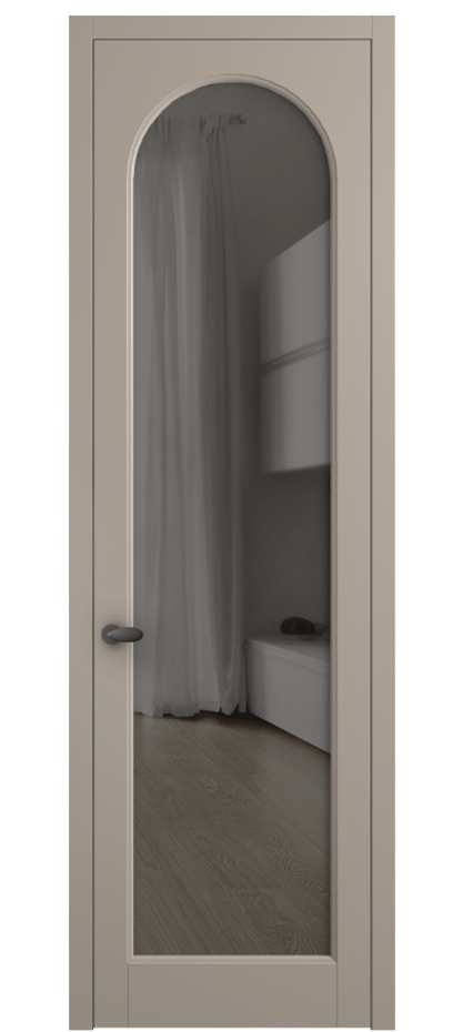 Межкомнатная дверь Палаццо 6804 Матовый бисквитный Прозрачное серое стекло, триплекс Цена 733539 ₸ | Volhovec