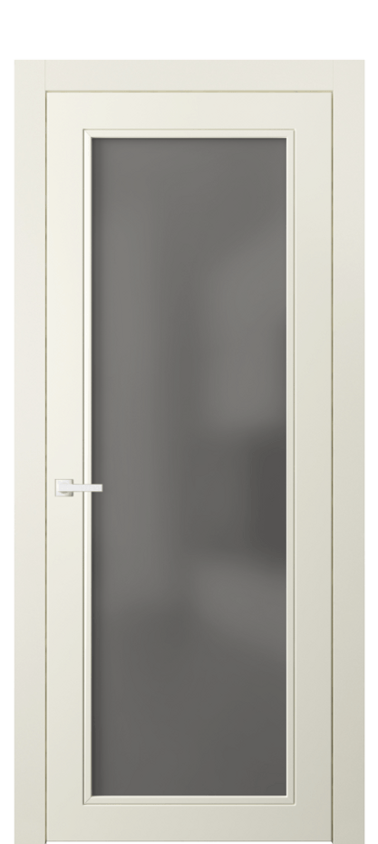 Межкомнатная дверь Neo Classic 8000 Матовый молочно-белый Сатинированное серое стекло, триплекс Цена 466120 ₸ | Volhovec