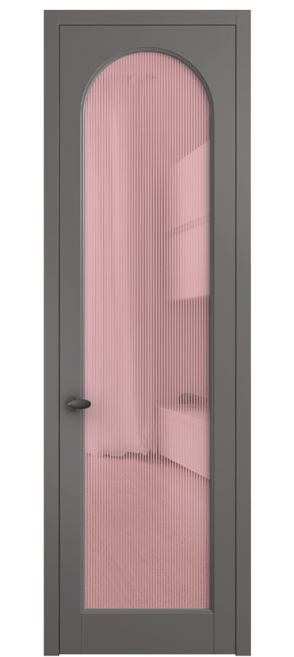 Межкомнатная дверь Палаццо 6804 Матовый классический серый Рифлёное розовое стекло "Дюна", триплекс Цена 778899 ₸ | Volhovec