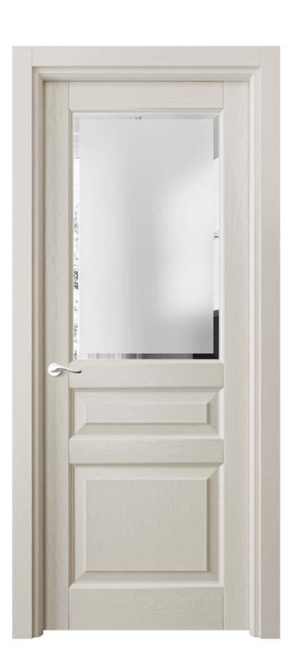 Межкомнатная дверь Лигнум 0710 Дуб облачный серый Сатинированное стекло с фацетом Цена 1033444 ₸ | Volhovec