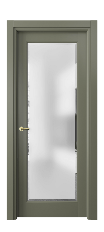 Межкомнатная дверь Тоскана Ромбо 6300 Матовый оливковый тёмный Сатинированное стекло с фацетом Цена 712900 ₸ | Volhovec