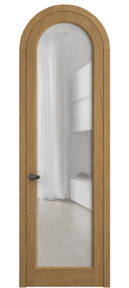 Межкомнатная дверь Палаццо 6814 Дуб солнечный матовый Рифлёное стекло "Дюна", триплекс Цена 1605358 ₸ | Volhovec