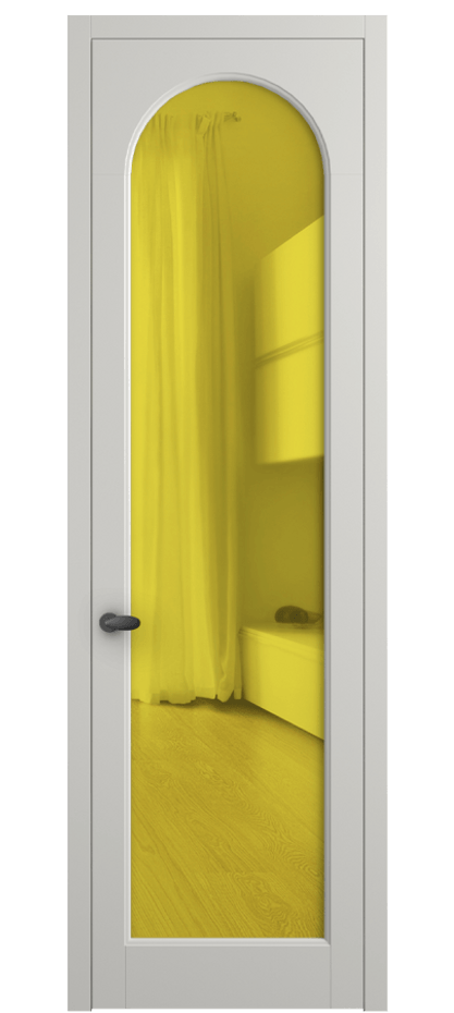 Межкомнатная дверь Palazzo 6804 Матовый серый Прозрачное жёлтое стекло, триплекс Цена 605500 ₸ | Volhovec