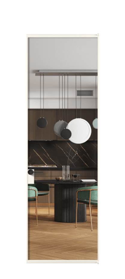 Алюминиевая дверь АЛПЛ040.01 Алюминий пудровый белый Прозрачное стекло "Crystal Vision", калёное Цена 909600  | Volhovec