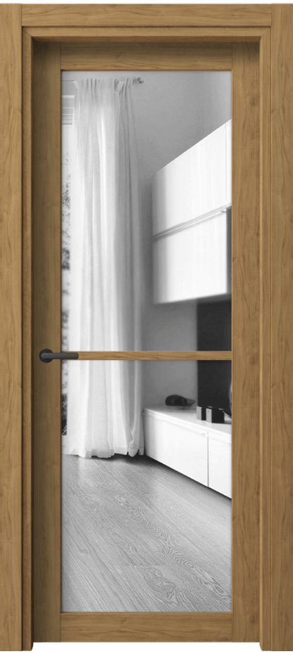 Межкомнатная дверь Нео 2108 Грецкий орех Двустороннее зеркало, триплекс Цена 269884 ₸ | Volhovec