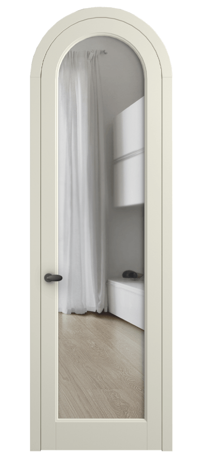 Межкомнатная дверь Палаццо 6814 Матовый молочно-белый Прозрачное стекло Цена 946202 ₸ | Volhovec