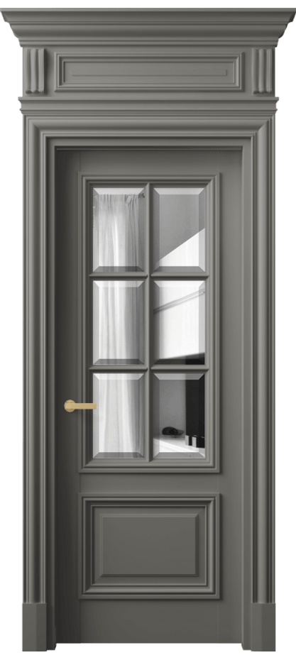 Межкомнатная дверь Антик 7312 Матовый классический серый Двустороннее зеркало с фацетом, триплекс Цена 1388840 ₸ | Volhovec
