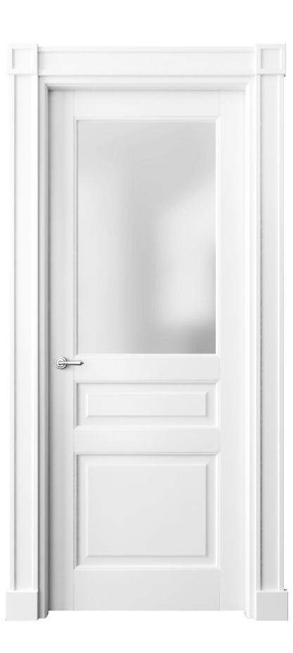 Межкомнатная дверь Тоскана Плано 6304 Матовый белоснежный Сатинированное стекло Цена 996703 ₸ | Volhovec
