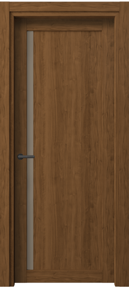 Межкомнатная дверь Нео 2110 Лесной орех Сатинированное бронзовое стекло, триплекс Цена 212277 ₸ | Volhovec