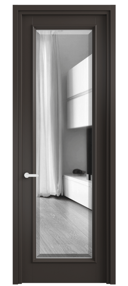 Межкомнатная дверь Шарм 6702 Матовый антрацит Двустороннее зеркало с фацетом, триплекс Цена 792280 ₸ | Volhovec