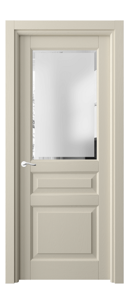 Межкомнатная дверь Лигнум 0710 Дуб бежево-серый Сатинированное стекло с фацетом Цена 1033444 ₸ | Volhovec