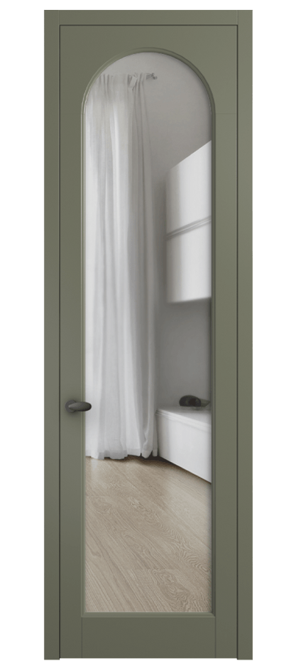 Межкомнатная дверь Palazzo 6804 Матовый оливковый тёмный Прозрачное стекло Цена 605500 ₸ | Volhovec