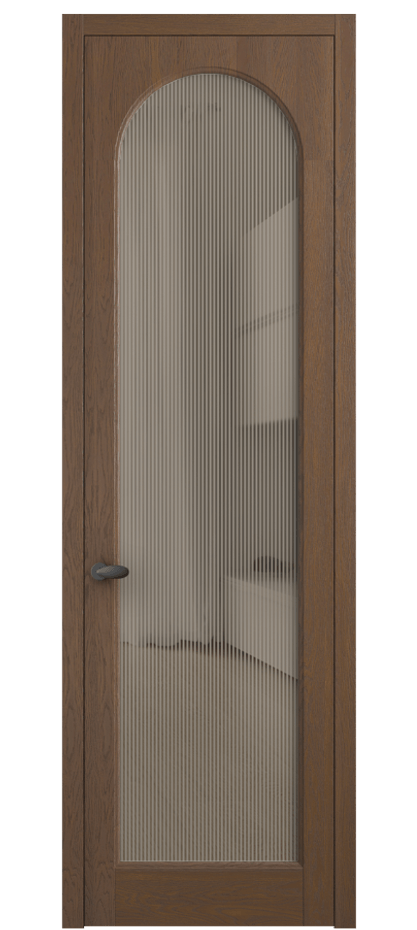 Межкомнатная дверь Палаццо 6804 Дуб каштановый матовый Рифлёное бронзовое стекло "Дюна", триплекс Цена 1198479 ₸ | Volhovec