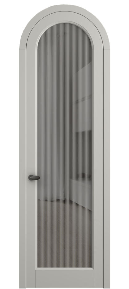 Межкомнатная дверь Палаццо 6814 Матовый тёплый серый Рифлёное серое стекло "Дюна", триплекс Цена 991562 ₸ | Volhovec