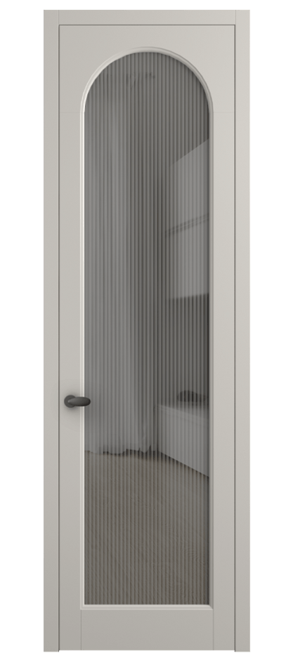 Межкомнатная дверь Палаццо 6804 Матовый облачно-серый Рифлёное серое стекло "Moru", триплекс Цена 794019 ₸ | Volhovec