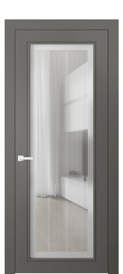 Межкомнатная дверь Neo Classic 8000 Матовый классический серый Сатинированное с гравировкой "Каннелюры", триплекс Цена 417820 ₸ | Volhovec