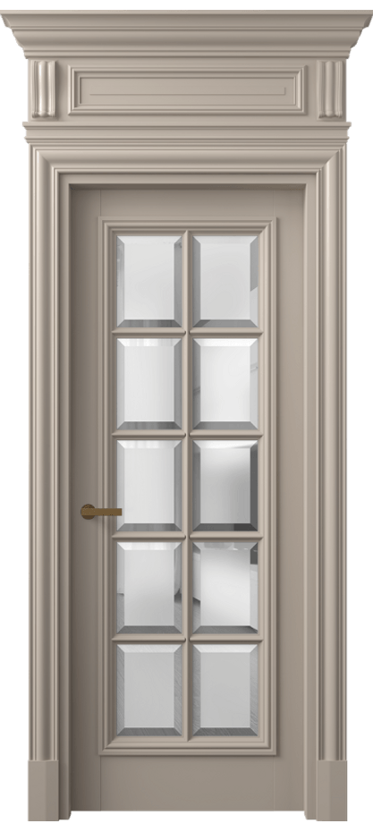 Межкомнатная дверь Антик 7310 Матовый бисквитный Сатинированное стекло с фацетом Цена 1373720 ₸ | Volhovec